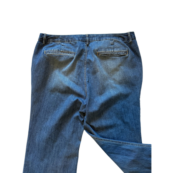 Women's Chico's Platinum Denim Jeans Size 3R US Size 16 Blue Stretch Faded Look - Picture 3 of 12